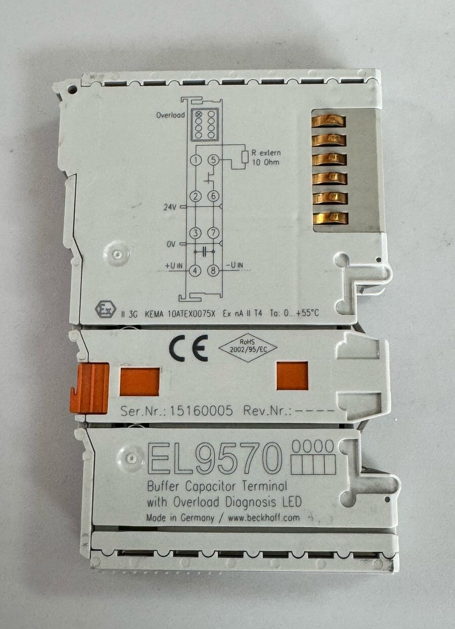 Beckhoff EL9570 Buffer Capacitor Terminal with Overload Diagnosis LED0