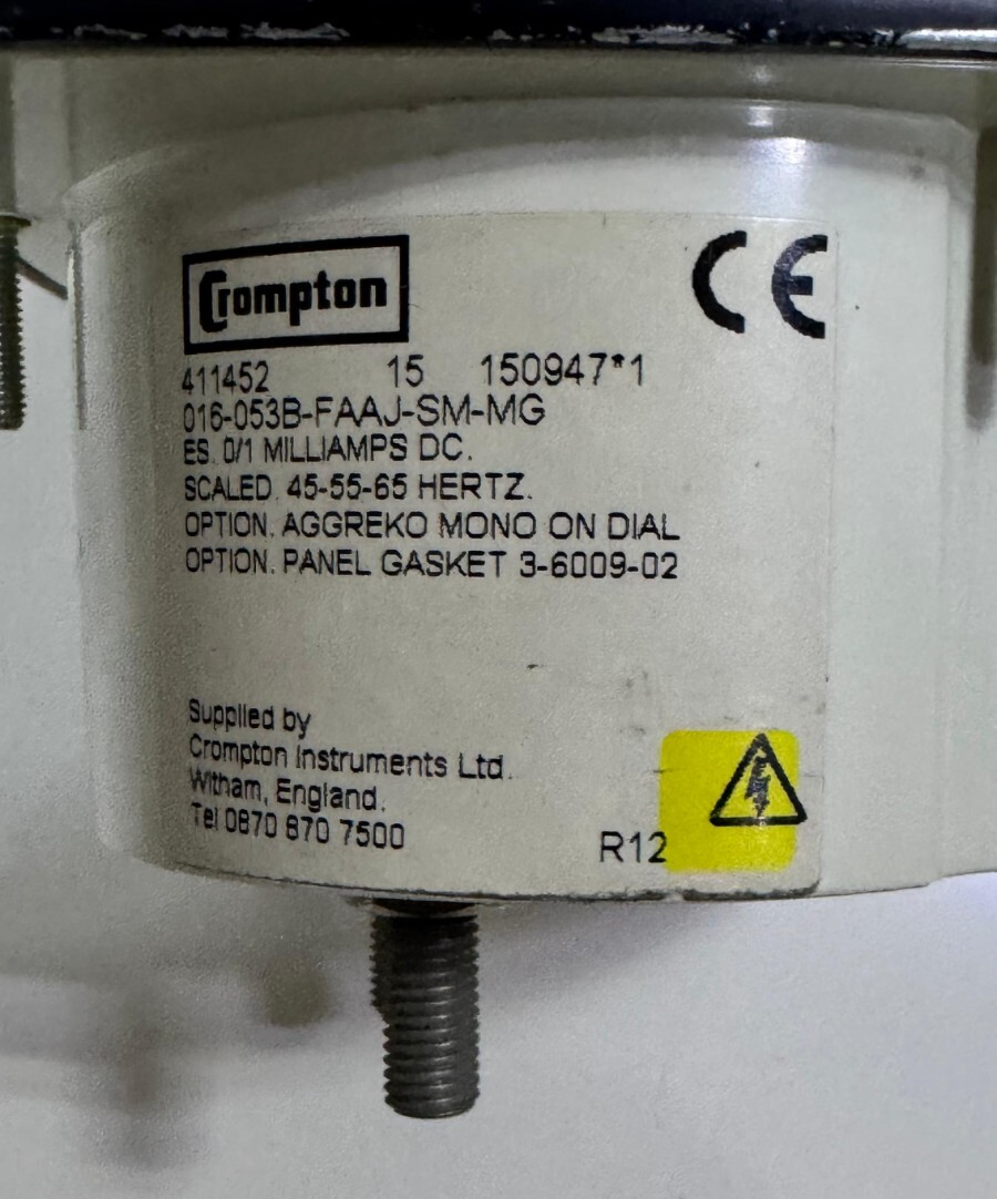 Crompton 016053BFAAJSMMG Frequency Meter – 45–65 Hz, Milliamp DC Input,2