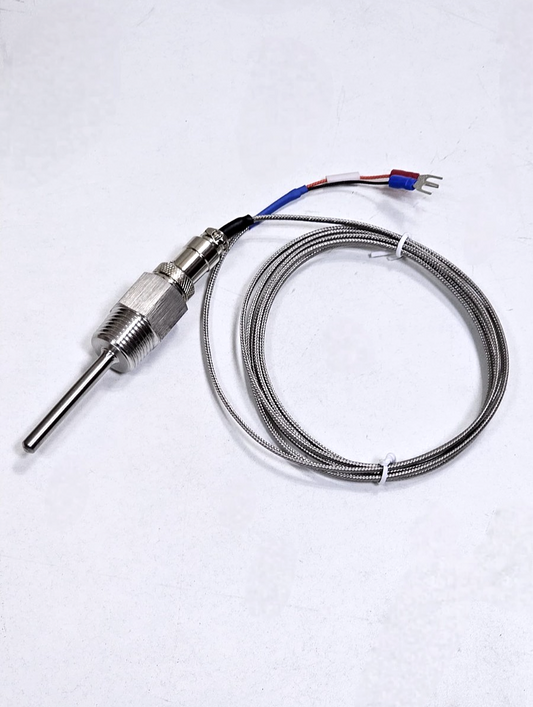 KType | Thermocouple Sensor | 6mm Probe | 50mm Length | 2m Wire | 1/2" Threaded0