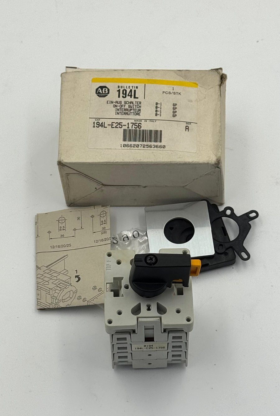 AllenBradley Bulletin | 194LE251756 | ONOFF Switch | Made in Italy1