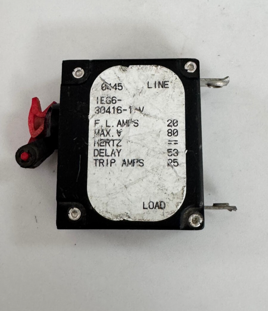 Airpax IEG6304161V Thermal Circuit Breaker – 20 A Trip, 80 A Max, 50/60 Hz2