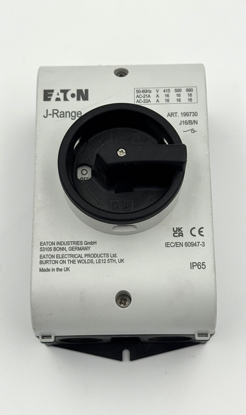 Eaton | JRange J16/B/N | Enclosed |SwitchDisconnector | Made in UK0