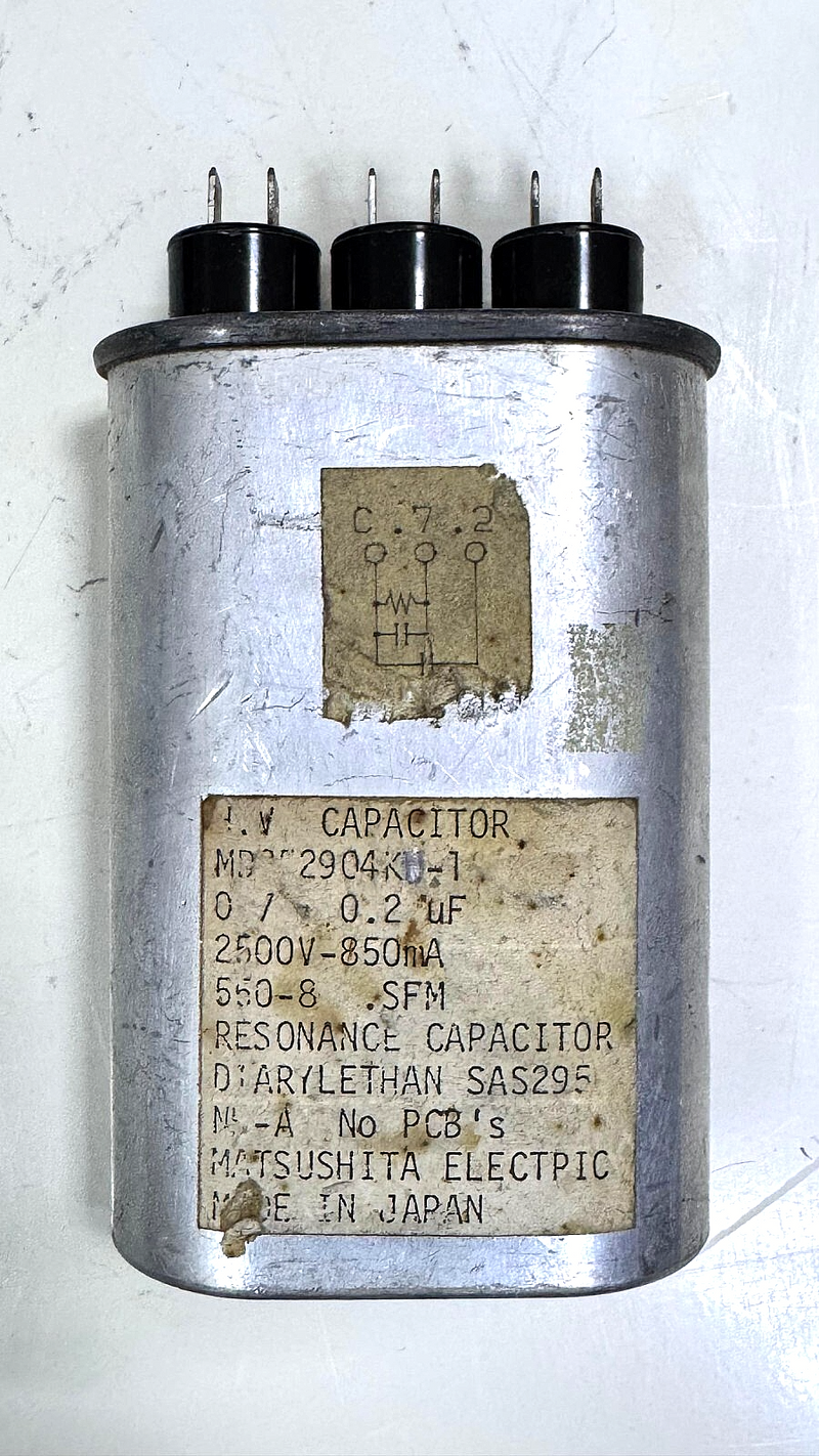 Matsushita HD252904K01 H.V Capacitor | 0.7+0.2uF | 2500V | 850mA 5508 SFM0