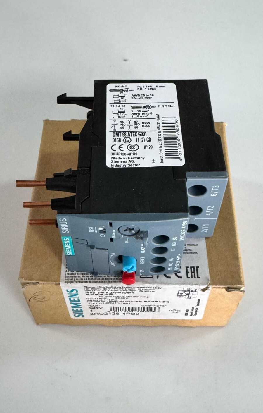 Siemens 3RU21264PB0 Overload Relay | 36A | Type 2 Coordination0