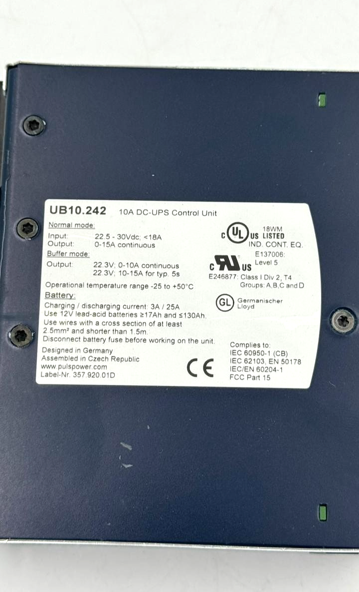 PULS DIMENSION UB10.242 | 10A DCUPS Control Unit Czech Republic Made6