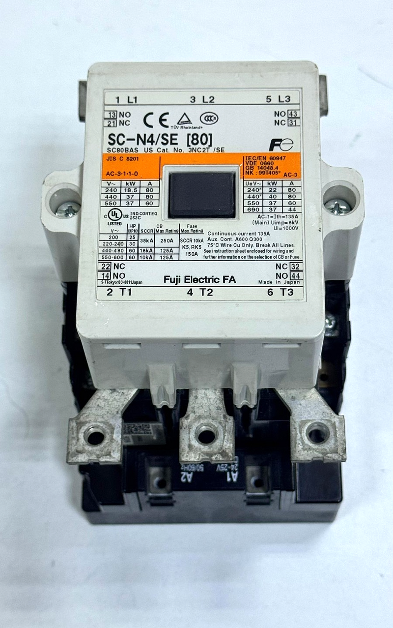 Fuji Electric | FA SCN4/SE | Contactor – 80 A , AC/DC Coil (2425V AC / 24V)0
