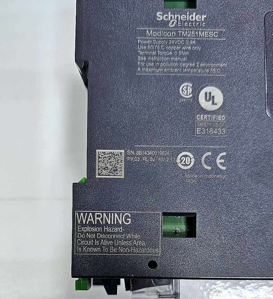 Schneider TM251MESC Electric Modicon Controller | 24VDC 0.9A Power Supply3