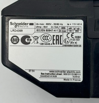 Schneider Electric TeSys LRD4369 Thermal Overload Relay | 140 A | Made in France4