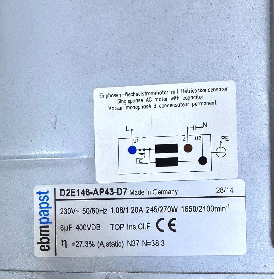 ebmpapst | D2E146AP43D7 | Industrial Fan Motor | German Made | Fast Shipping2