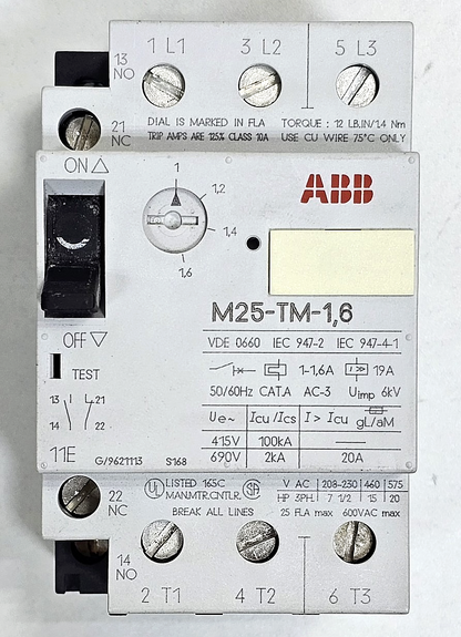 ABB | M25TM1.6 | Motor Circuit Breaker | Made in Germany - saleem al tamimi electric equipment trading co llc-UAE