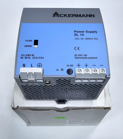 ACKERMANN SL 10 89954 R2 Power Supply – 24V DC / 10A Output, 115–230V AC Input - saleem al tamimi electric equipment trading co llc-UAE