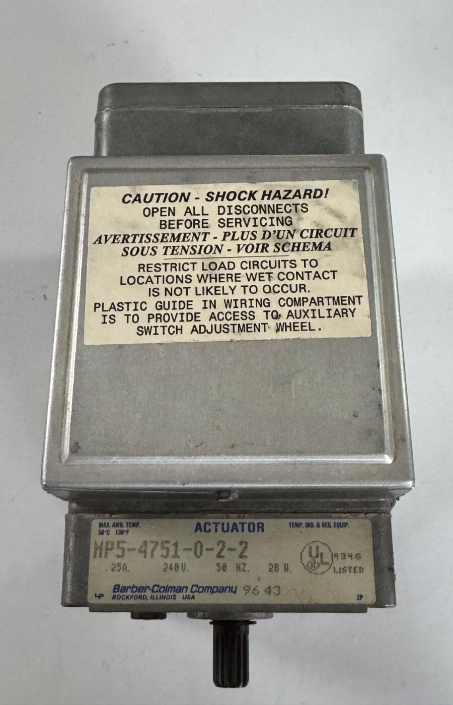 BarberColman MP54751022 Actuator – 25R, 50Hz, 28H | Made in USA - saleem al tamimi electric equipment trading co llc-UAE