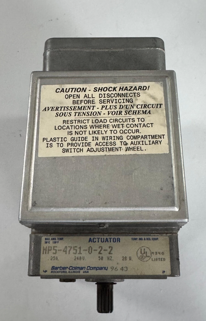 BarberColman MP54751022 Actuator – 25R, 50Hz, 28H | Made in USA - saleem al tamimi electric equipment trading co llc-UAE