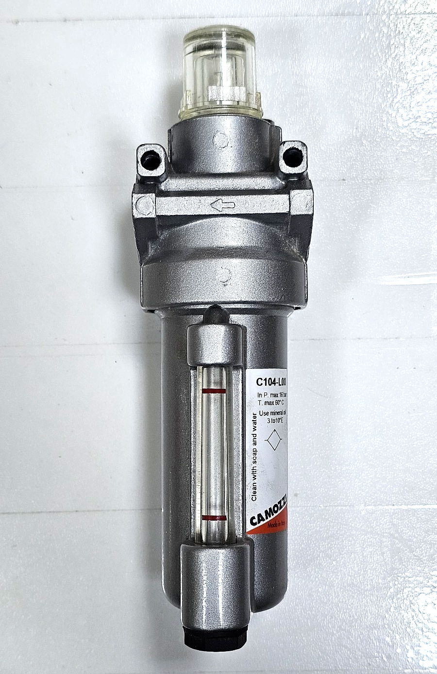 Camozzi C104 L00 Pneumatic Lubricator | 16 Bar Max | Mineral Oil | Made in Italy - saleem al tamimi electric equipment trading co llc-UAE