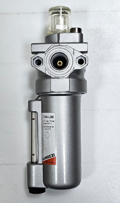 Camozzi C104 L00 Pneumatic Lubricator | 16 Bar Max | Mineral Oil | Made in Italy - saleem al tamimi electric equipment trading co llc-UAE