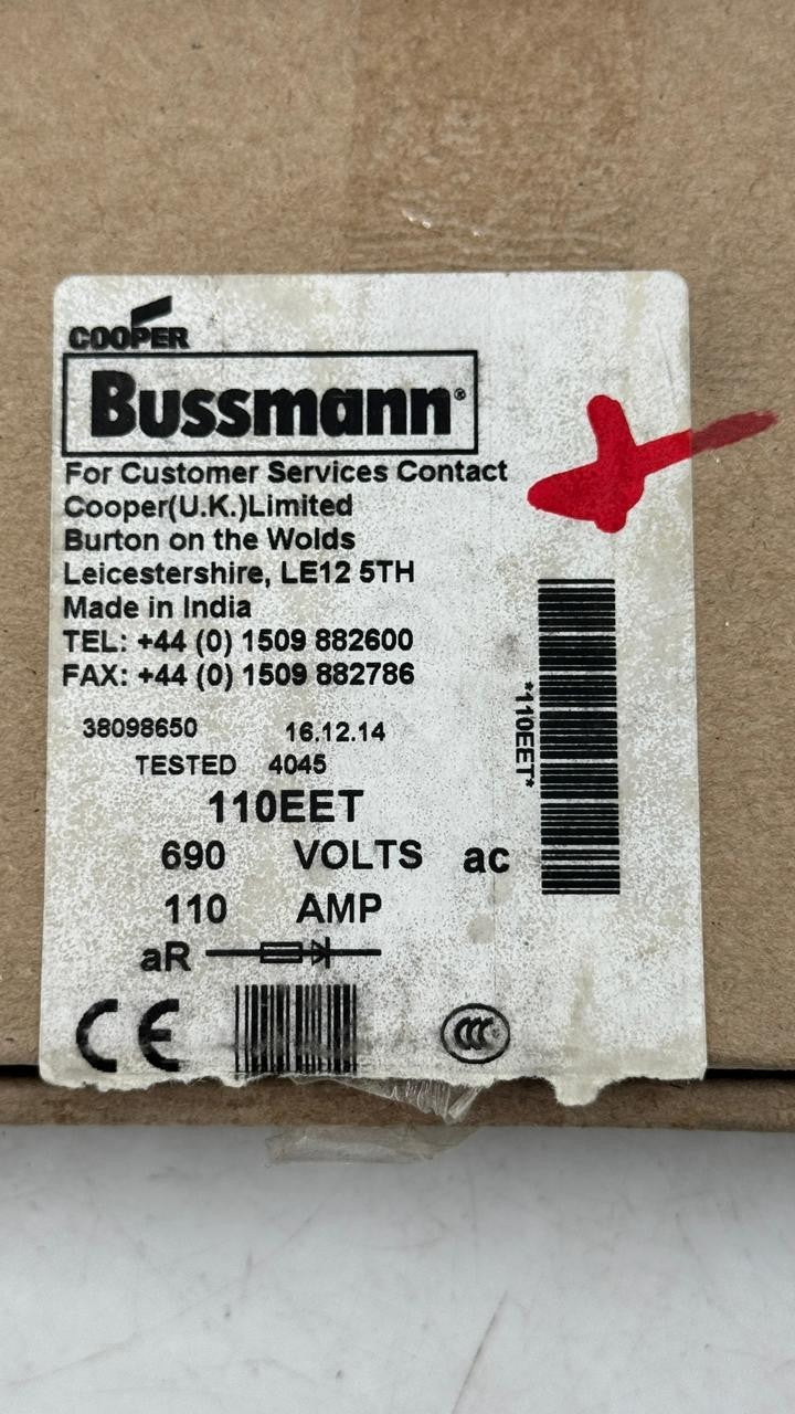 Cooper Bussmann 110EET Fuse 110A 690V | Made in India ( Pack of 2 pcs ) - saleem al tamimi electric equipment trading co llc-UAE
