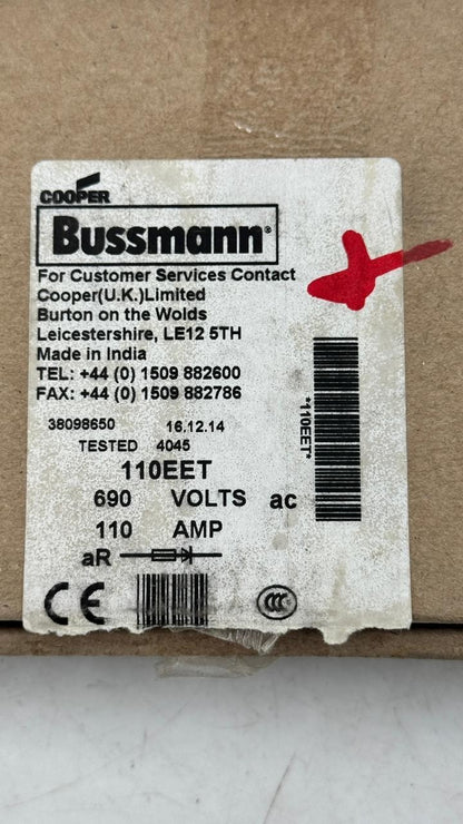 Cooper Bussmann 110EET Fuse 110A 690V | Made in India ( Pack of 2 pcs ) - saleem al tamimi electric equipment trading co llc-UAE