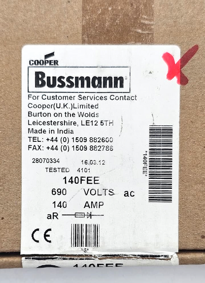 Cooper Bussmann 140FEE Fuse 140A 690V | Made in India ( Pack of 2 pcs ) - saleem al tamimi electric equipment trading co llc-UAE