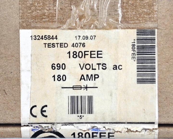 Cooper Bussmann 180FEE Fuse 180A 690V | Made in India ( Pack of 3) - saleem al tamimi electric equipment trading co llc-UAE
