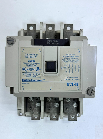 CutlerHammer CE15NN527 Series A1 Contactor | Definite Purpose Contactor | 150 A - saleem al tamimi electric equipment trading co llc-UAE