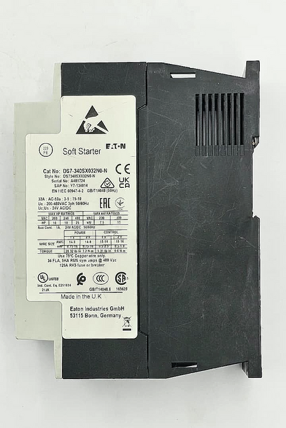 Eaton DS7340SX032N0N Soft Starter – Made in UK ( 1 pcs ) - saleem al tamimi electric equipment trading co llc-UAE