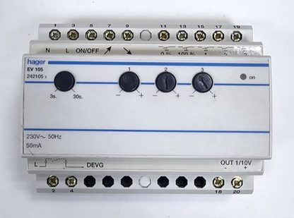 Hager EV105 Remote Control Dimmer Module | 230V AC | 50Hz | 50mA | German Made - saleem al tamimi electric equipment trading co llc-UAE