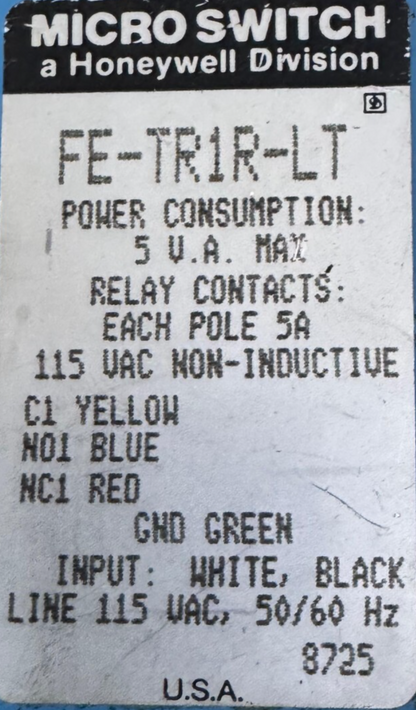 Honeywell Micro Switch FETR1RLT | 115VAC Input | 5A Relay Contacts | 5VA Max - saleem al tamimi electric equipment trading co llc-UAE