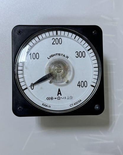 Light Star AC Ammeter KAA11 | 0–400A Range | CT Ratio 400/5A |  110x110 mm - saleem al tamimi electric equipment trading co llc-UAE