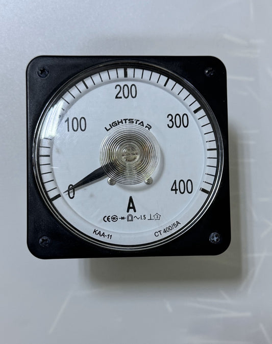 Light Star AC Ammeter KAA11 | 0–400A Range | CT Ratio 400/5A |  110x110 mm - saleem al tamimi electric equipment trading co llc-UAE