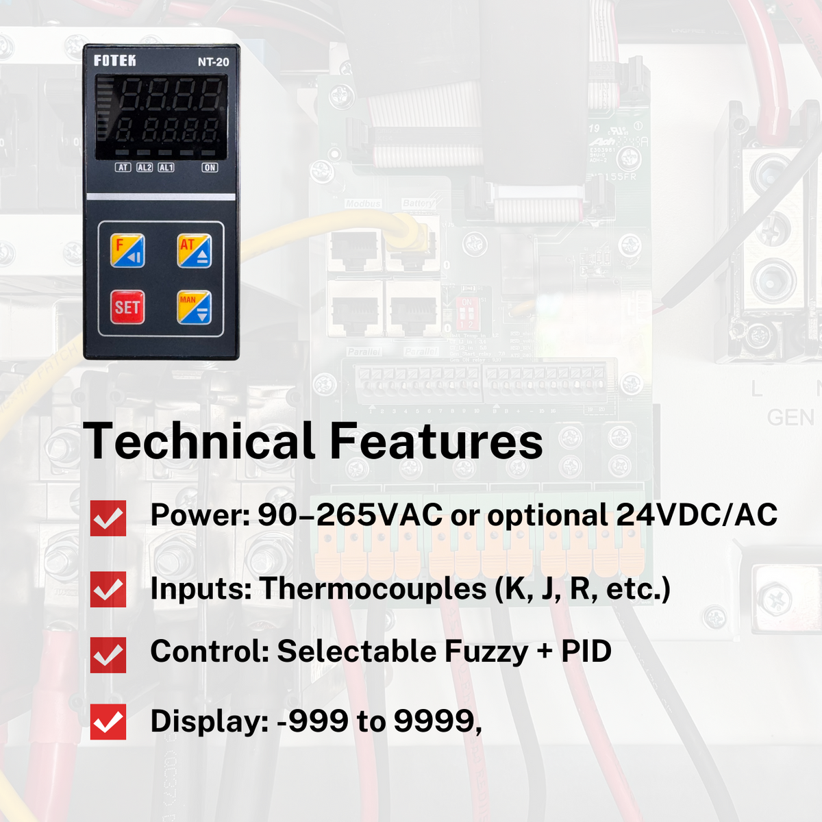 NT20R24V PID Temp Controller 48x96mm Dual Alarm 24VDC/AC Relay SSR Input - saleem al tamimi electric equipment trading co llc-UAE