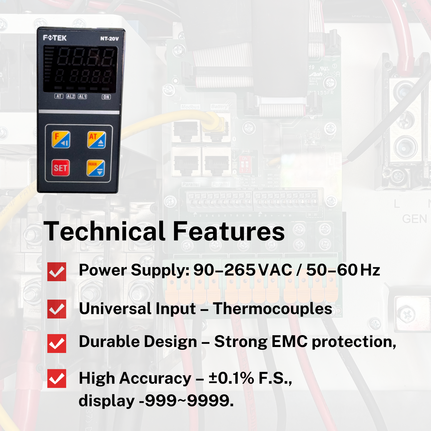 NT20V PID Temp Controller 48x96mm Dual Alarm 24VDC/AC Thermocouple SSR Relay - saleem al tamimi electric equipment trading co llc-UAE