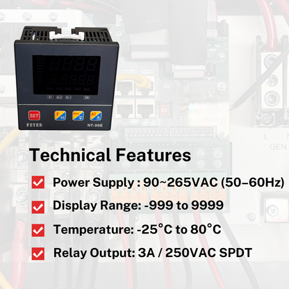 NT96RE PID  Temperature Controller NT96RE 48x96mm Dual Alarm 24V AC/DC - saleem al tamimi electric equipment trading co llc-UAE
