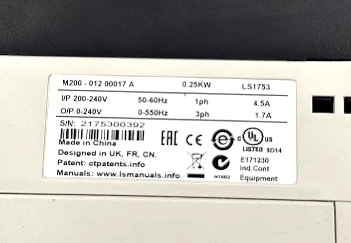Nidec LeroySomer Unidrive M200 ( M20001200017A  | 0.2kW |  VFD ( 1 PCS ) - saleem al tamimi electric equipment trading co llc-UAE