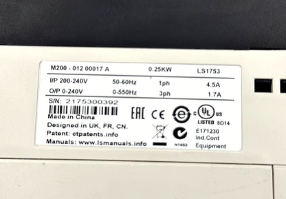 Nidec LeroySomer Unidrive M200 ( M20001200017A  | 0.2kW |  VFD ( 1 PCS ) - saleem al tamimi electric equipment trading co llc-UAE
