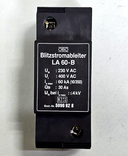 OBO Blitzstromableiter | LA 60B | Lightning Current Arrester| 230/400V AC - saleem al tamimi electric equipment trading co llc-UAE