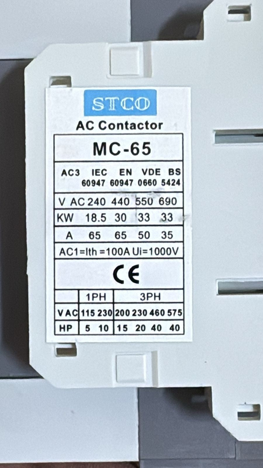 STCO MC 65 AC Contactor AC 220V - saleem al tamimi electric equipment trading co llc-UAE