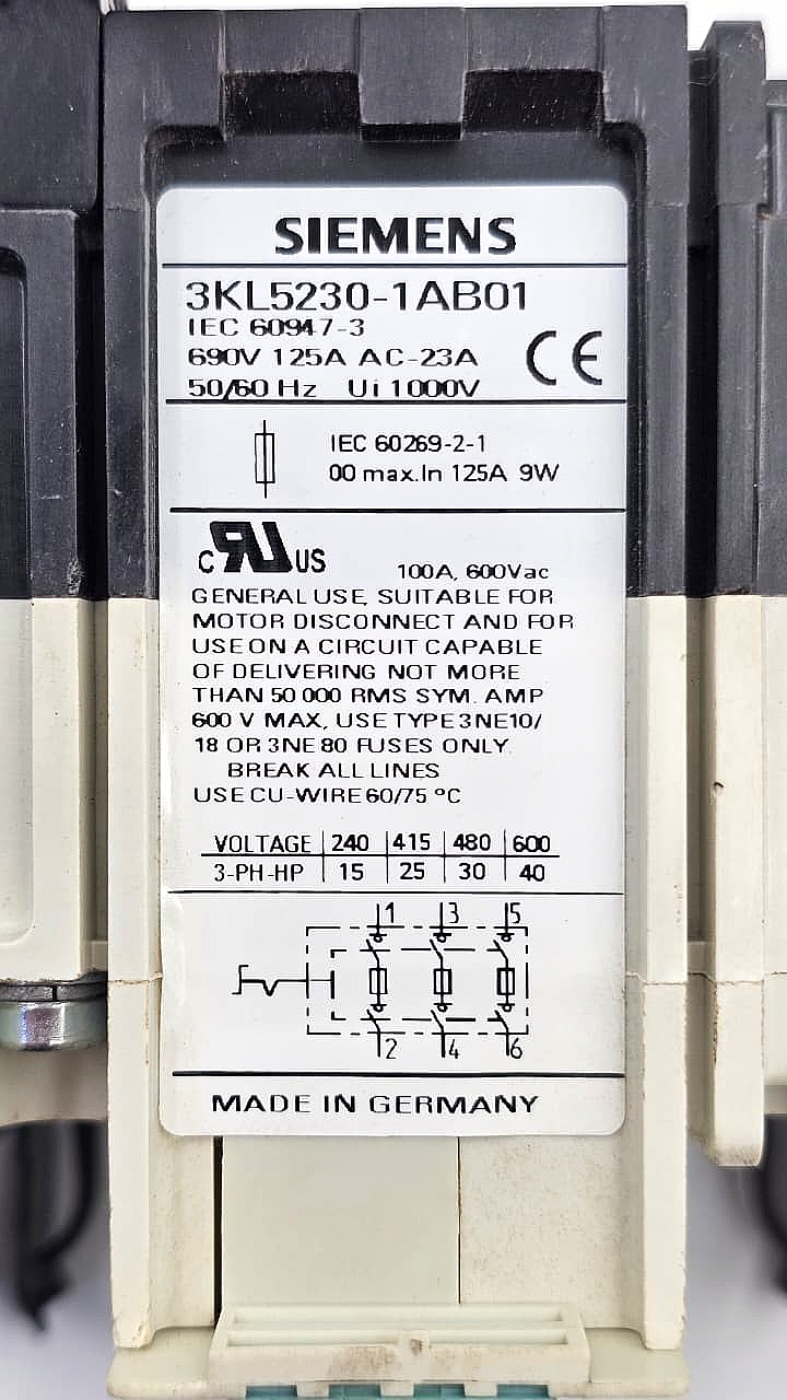 Siemens | 3KL52301AB01 | Switch disconnector | Made in Germany5