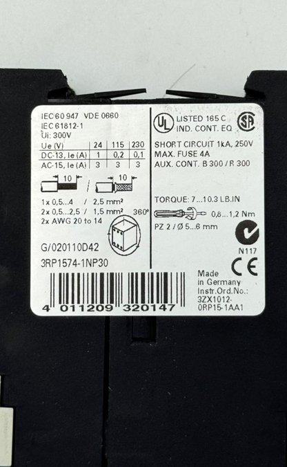 Siemens 3RP1574 1NP30 Auxiliary Contact Block | Made in Germany - saleem al tamimi electric equipment trading co llc-UAE