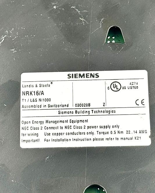 Siemens Landis & Staefa NRK16/A Energy Management Controller - saleem al tamimi electric equipment trading co llc-UAE