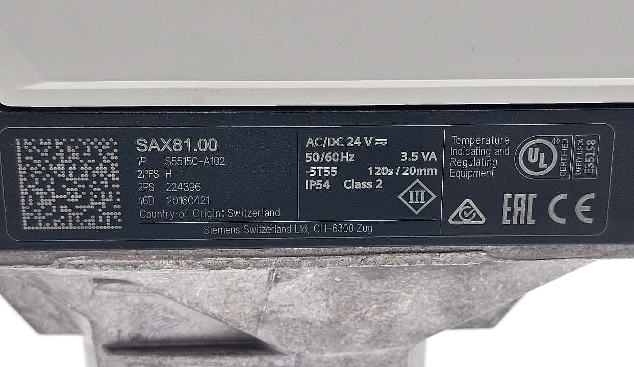 Siemens SAX81.00 Electromotoric Actuator | 24V | Made in Switzerland - saleem al tamimi electric equipment trading co llc-UAE