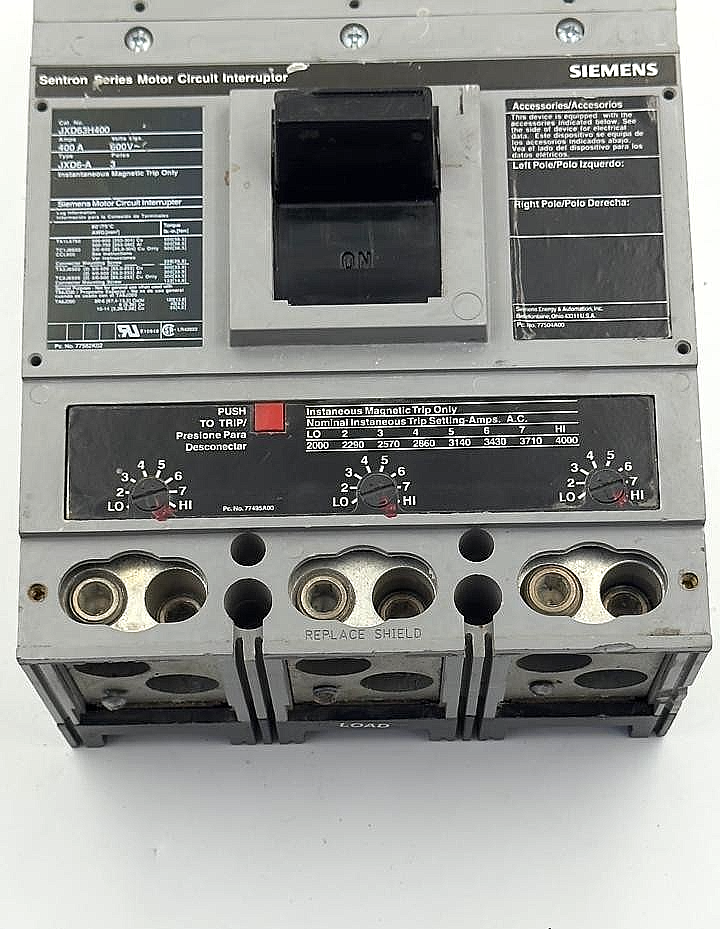 Siemens Sentron JXD63H400 Motor Circuit Interrupter | 400A 3Pole 600V - saleem al tamimi electric equipment trading co llc-UAE