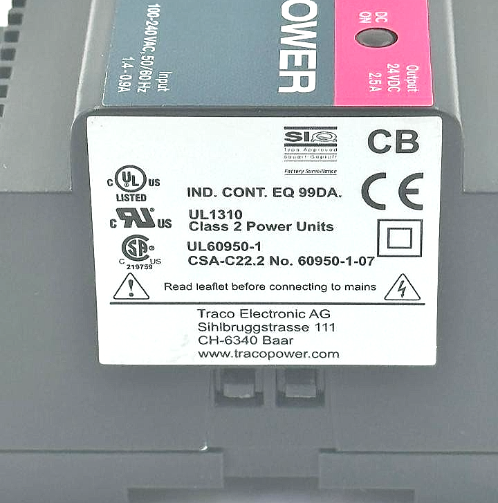TRACO POWER TBL 060 124 Power Supply 24Vdc | 2.5 A - saleem al tamimi electric equipment trading co llc-UAE