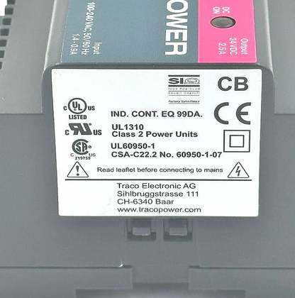 TRACO POWER TBL 060 124 Power Supply 24Vdc | 2.5 A - saleem al tamimi electric equipment trading co llc-UAE