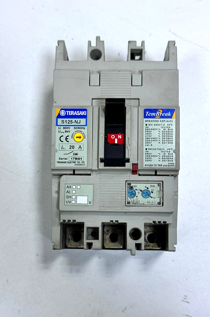 Terasaki | S125NJ | Circuit Breaker | 20A | Used | Free Shipping - saleem al tamimi electric equipment trading co llc-UAE