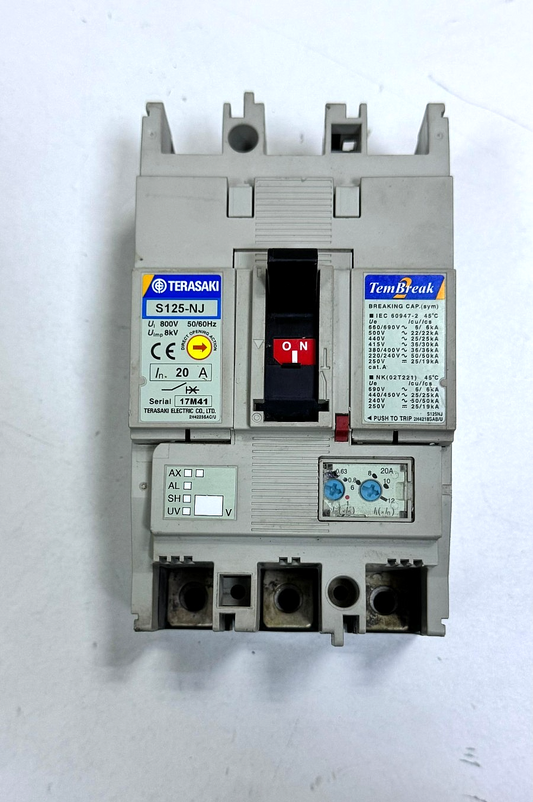 Terasaki | S125NJ | Circuit Breaker | 20A | Used | Free Shipping - saleem al tamimi electric equipment trading co llc-UAE
