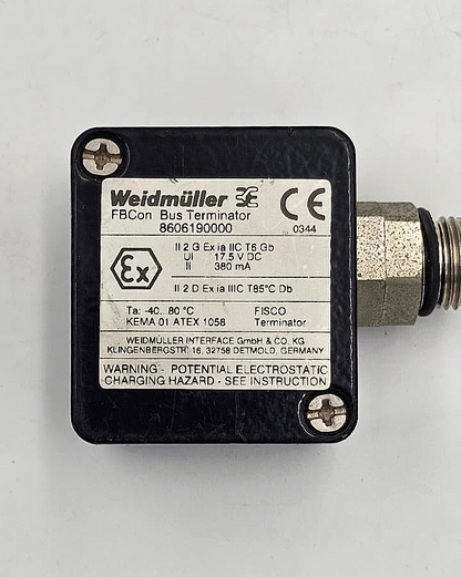 Weidmüller 8606190000 FBCon Fieldbus Bus Terminator | Made in Germany1