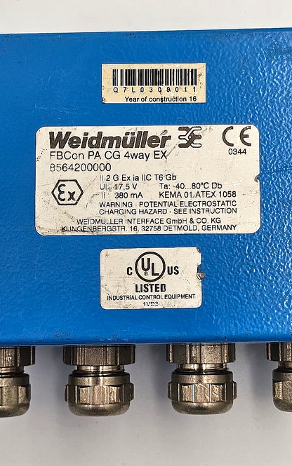 Weidmüller FBCon PA CG 4Way EX Industrial Fieldbus Distributor | German Made2