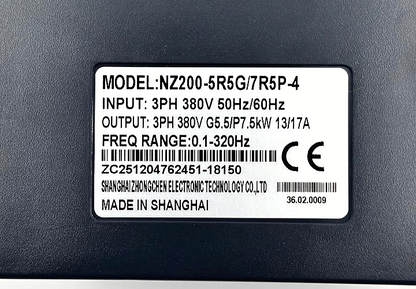 ZONCN NZ2005R5G/7R5P4 Variable Frequency Drive (VFD) | 380V input/output (3PH) - saleem al tamimi electric equipment trading co llc-UAE