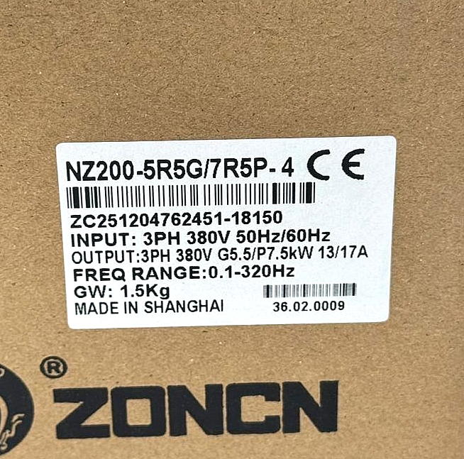 ZONCN NZ2005R5G/7R5P4 Variable Frequency Drive (VFD) | 380V input/output (3PH) - saleem al tamimi electric equipment trading co llc-UAE