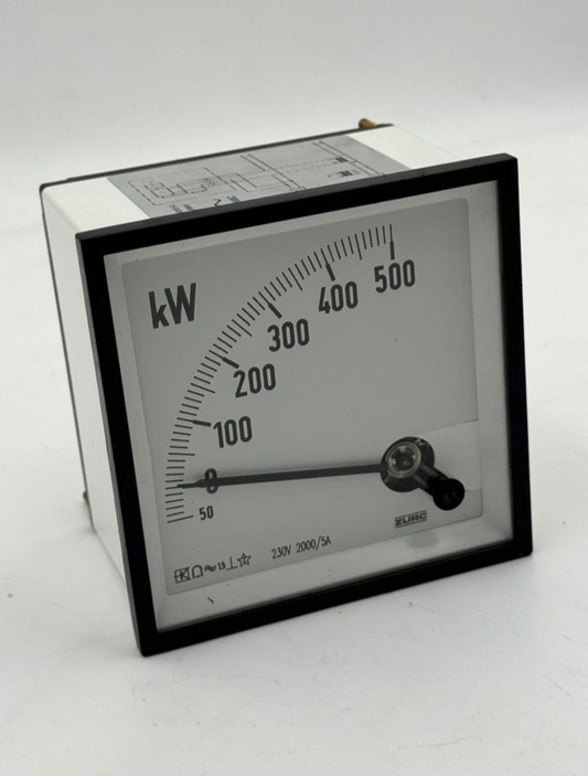 ZURC 500 kW Analog Panel Meter | 230V 2000/5A0